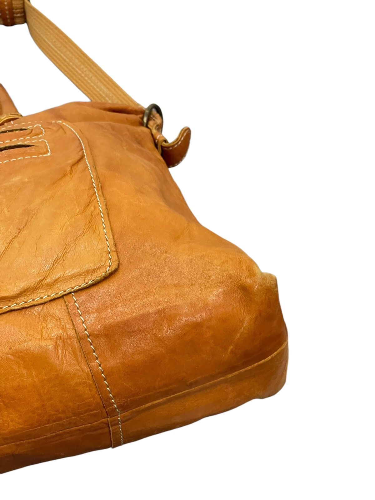 Japanese Brand Full Leather Patina Cuir Jovier Cube Tote Shoulder Bag 1🟩1 Size ONE SIZE - 9 Thumbnail