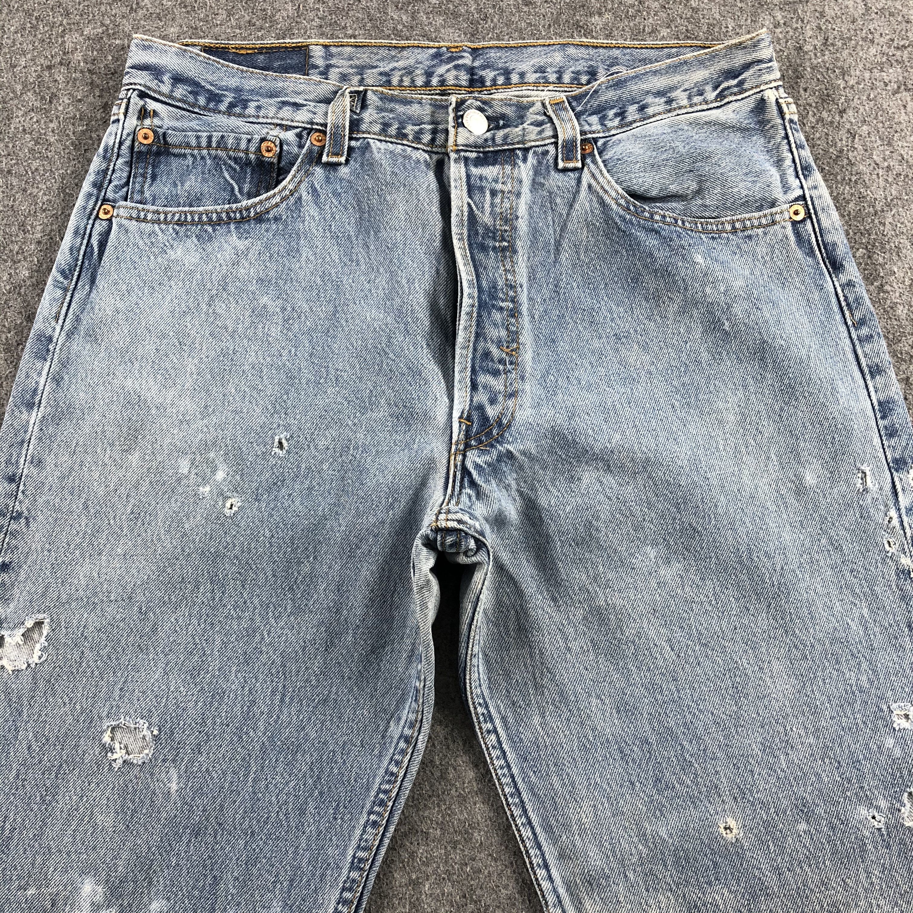 Levi's Vintage 90s Blue Wash Levis 501 Jeans-J1753 Size US 32 / EU 48 - 3 Thumbnail