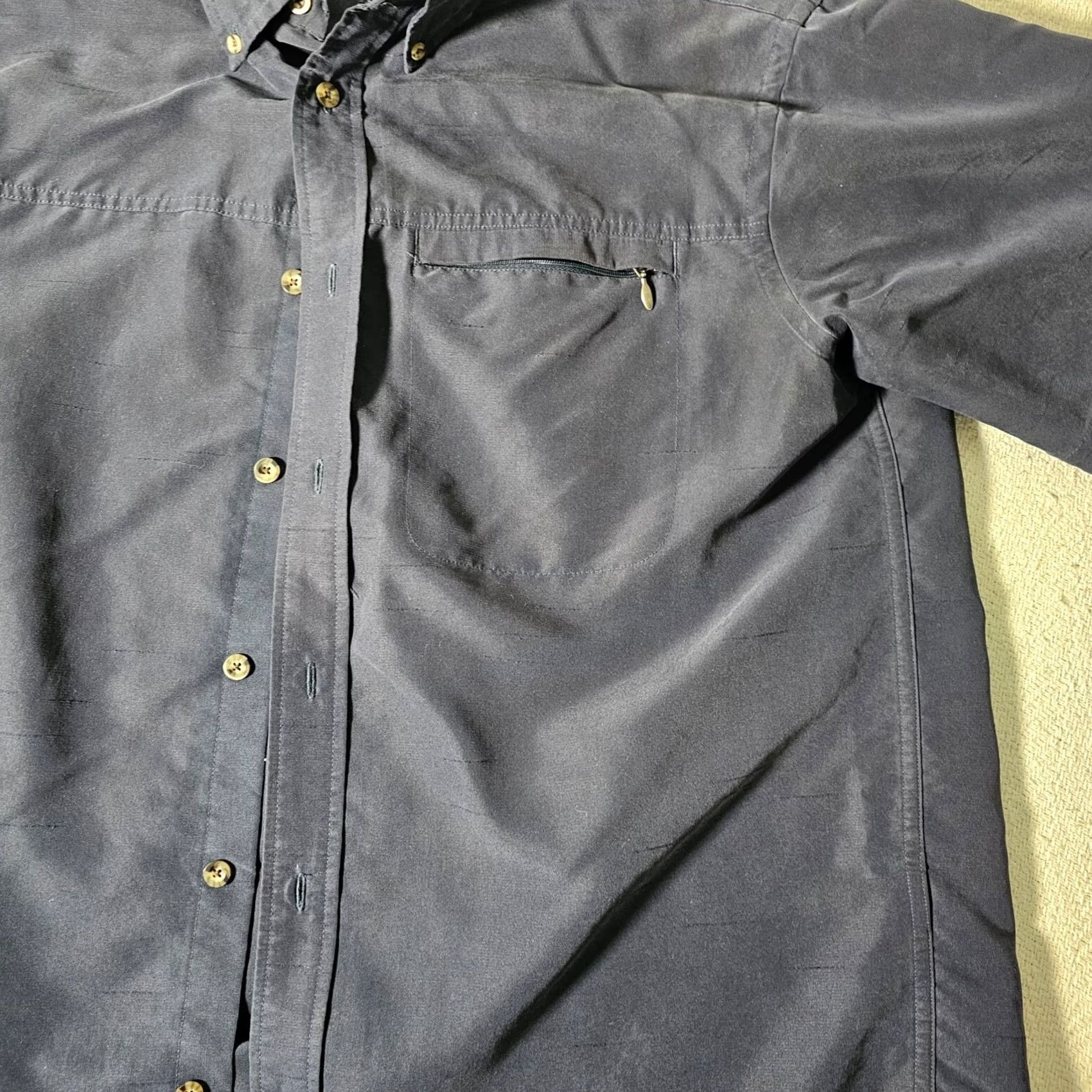 Vintage Cabela's Shirt Men's Large Blue Button-Down Short Sleeve Zipper Pocket Outdoor Size US L / EU 52-54 / 3 - 3 Thumbnail