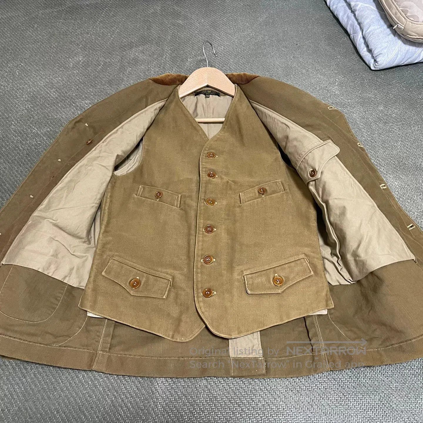 Freewheelers brown hunting coat and vest set. Size US S / EU 44-46 / 1 - 1 Thumbnail