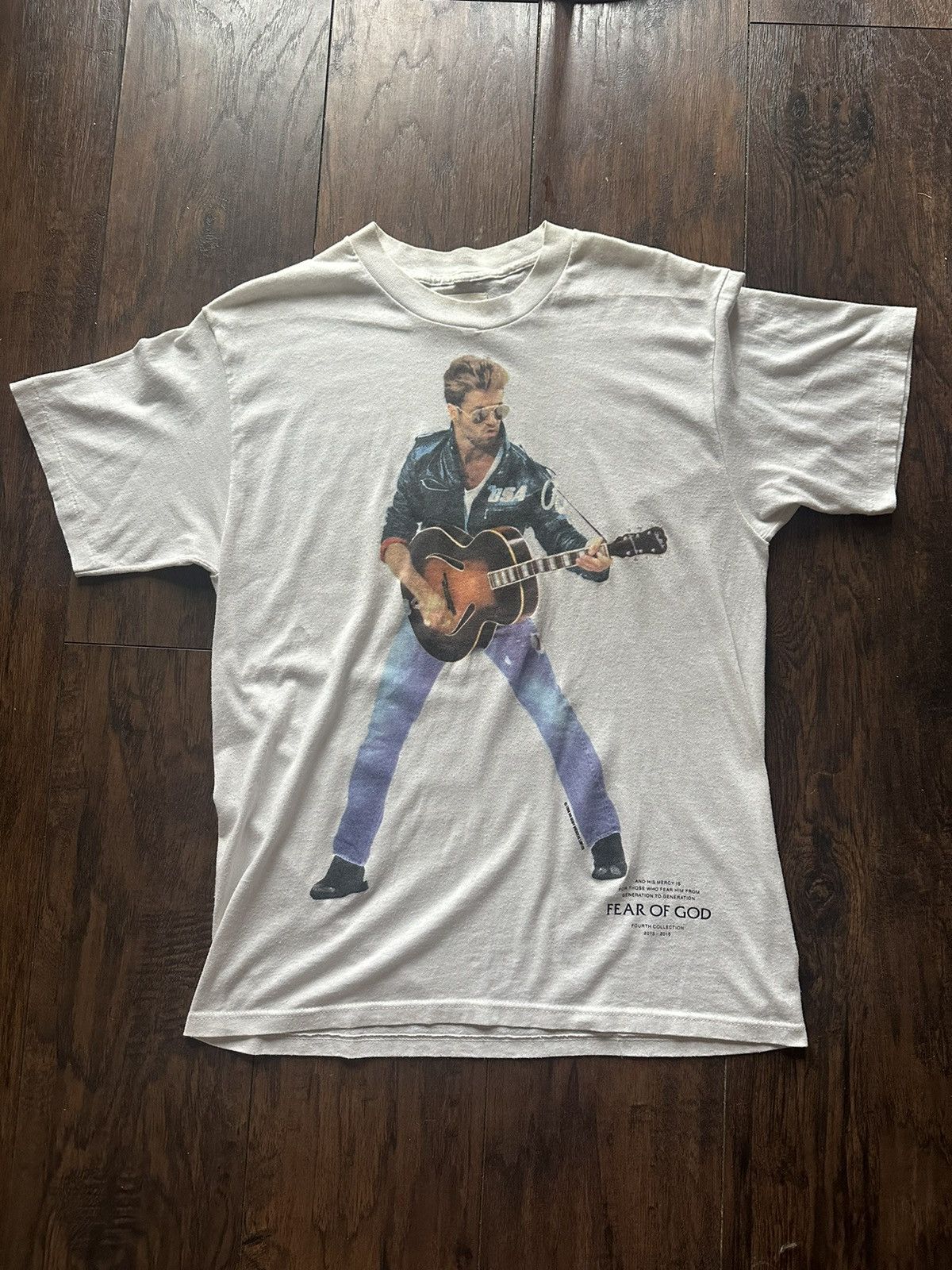 image of 1988 VTG Fear Of God George Michael Tee in White, Men's (Size Large)