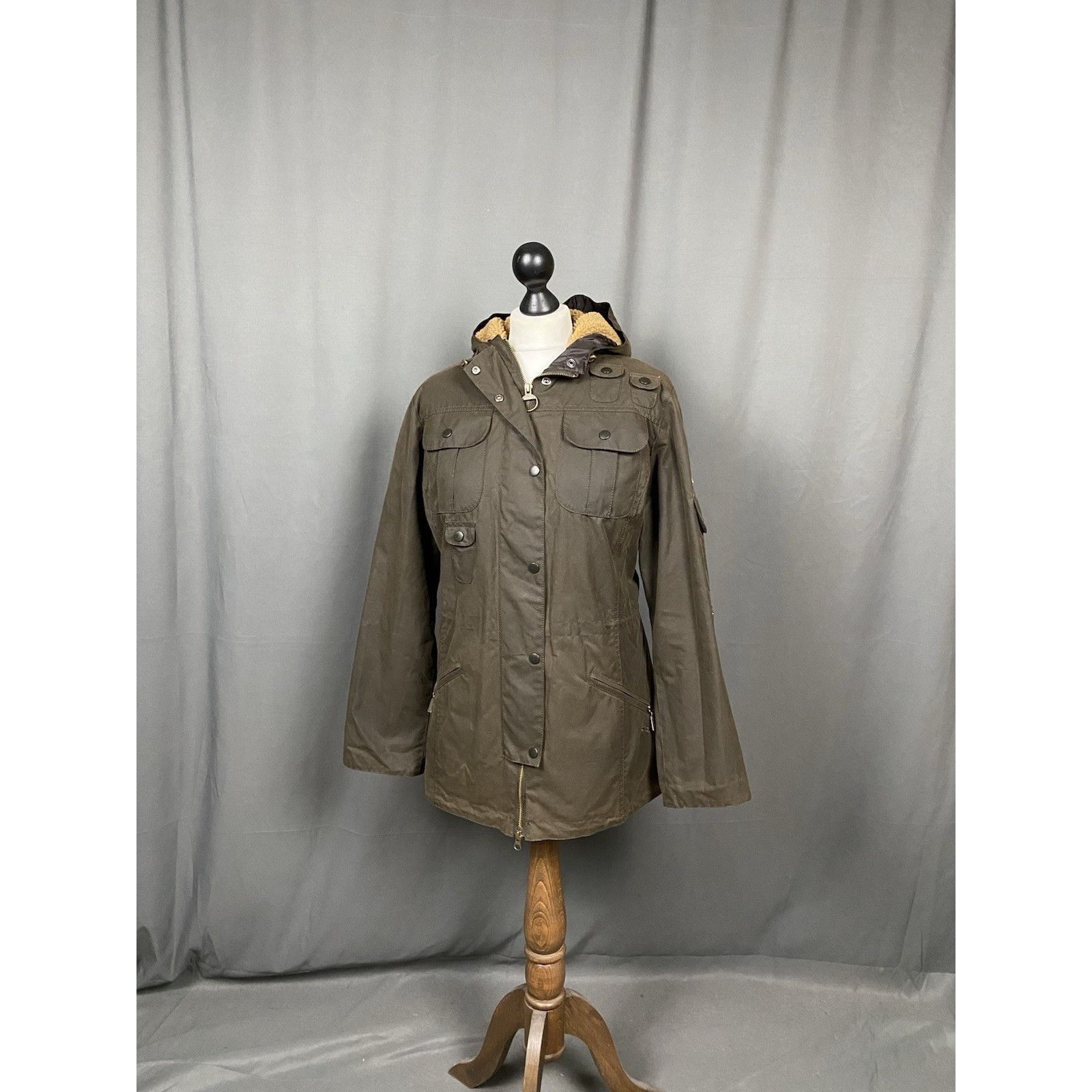 Barbour Barbour Winter Force Women's Brown Insulated Waxed Parka Jac Size XL / US 12-14 / IT 48-50 - 4 Thumbnail