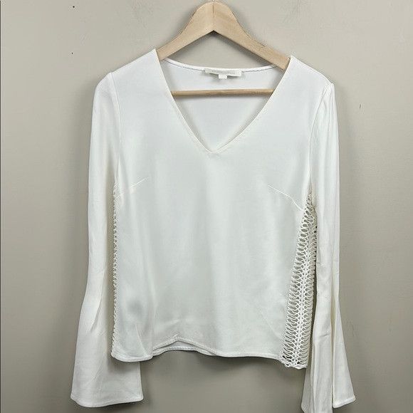 Jonathan Simkhai JONATHAN SIMKHAI ivory V neck satin pull over Size S / US 4 / IT 40 - 1 Thumbnail