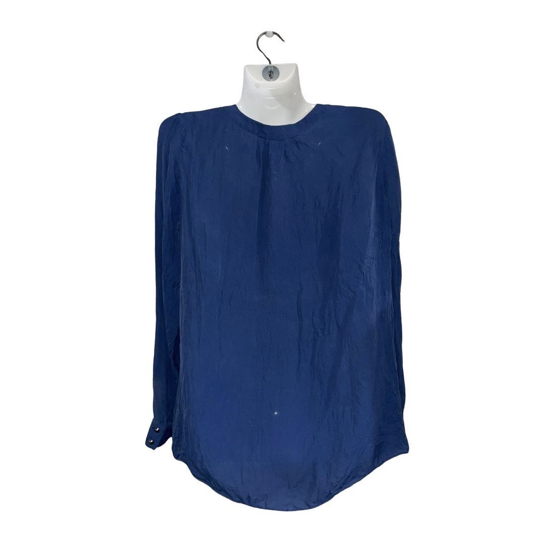 White House Black Market Silk V-Neckline Long Sleeve Blouse Size 6 Career Chic Size M / US 6-8 / IT 42-44 - 2 Thumbnail