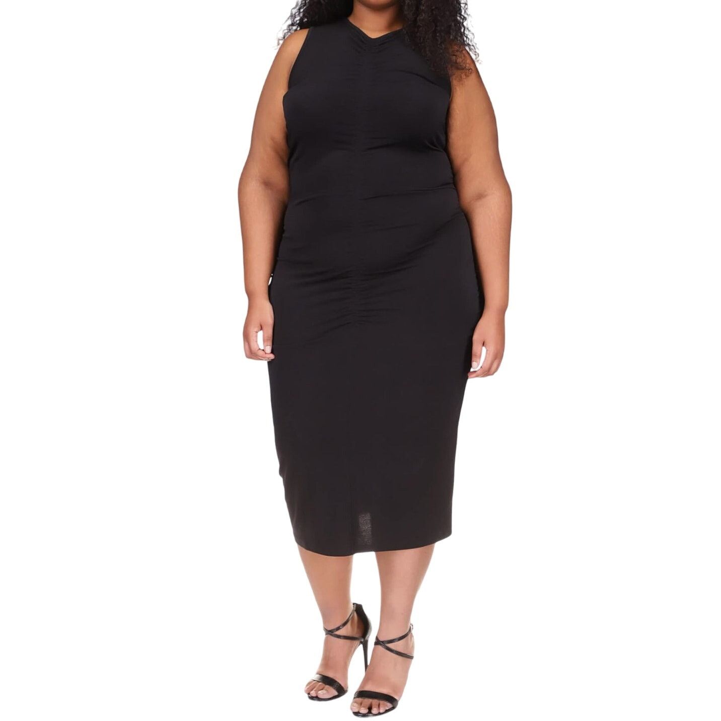 Michael Kors Michael Kors Sleeveless Center Front Ruched Midi Dress, 1X Size XL / US 12-14 / IT 48-50 - 1 Thumbnail