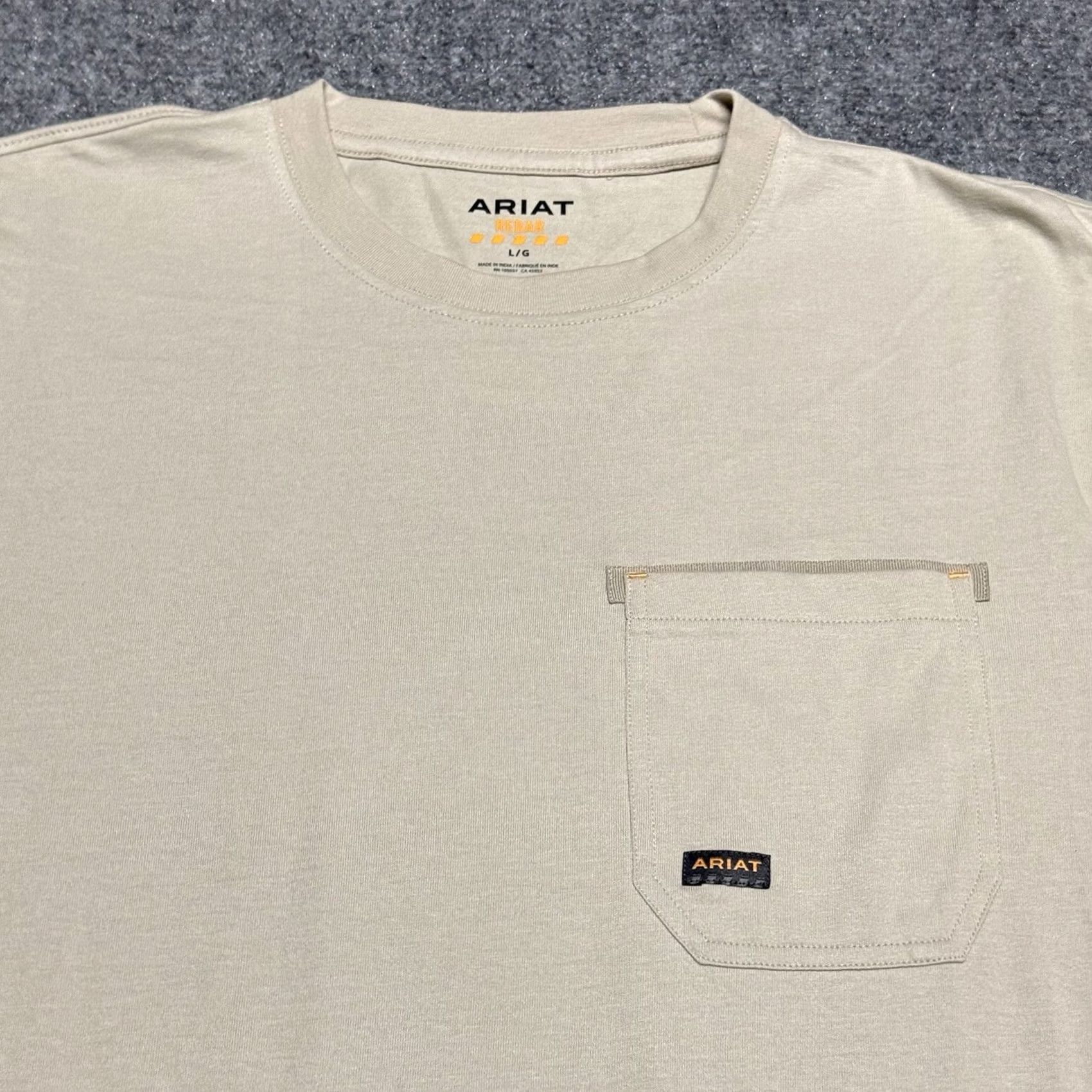 Ariat Ariat Rebar Shirt Mens L Tan Beige Rebar Button-Up Short Sleeve W/NWOT Pocket Collared Workwear Casual Outdoor Fall Summer Spring Winter, Regular Mens Size US L / EU 52-54 / 3 - 3 Thumbnail