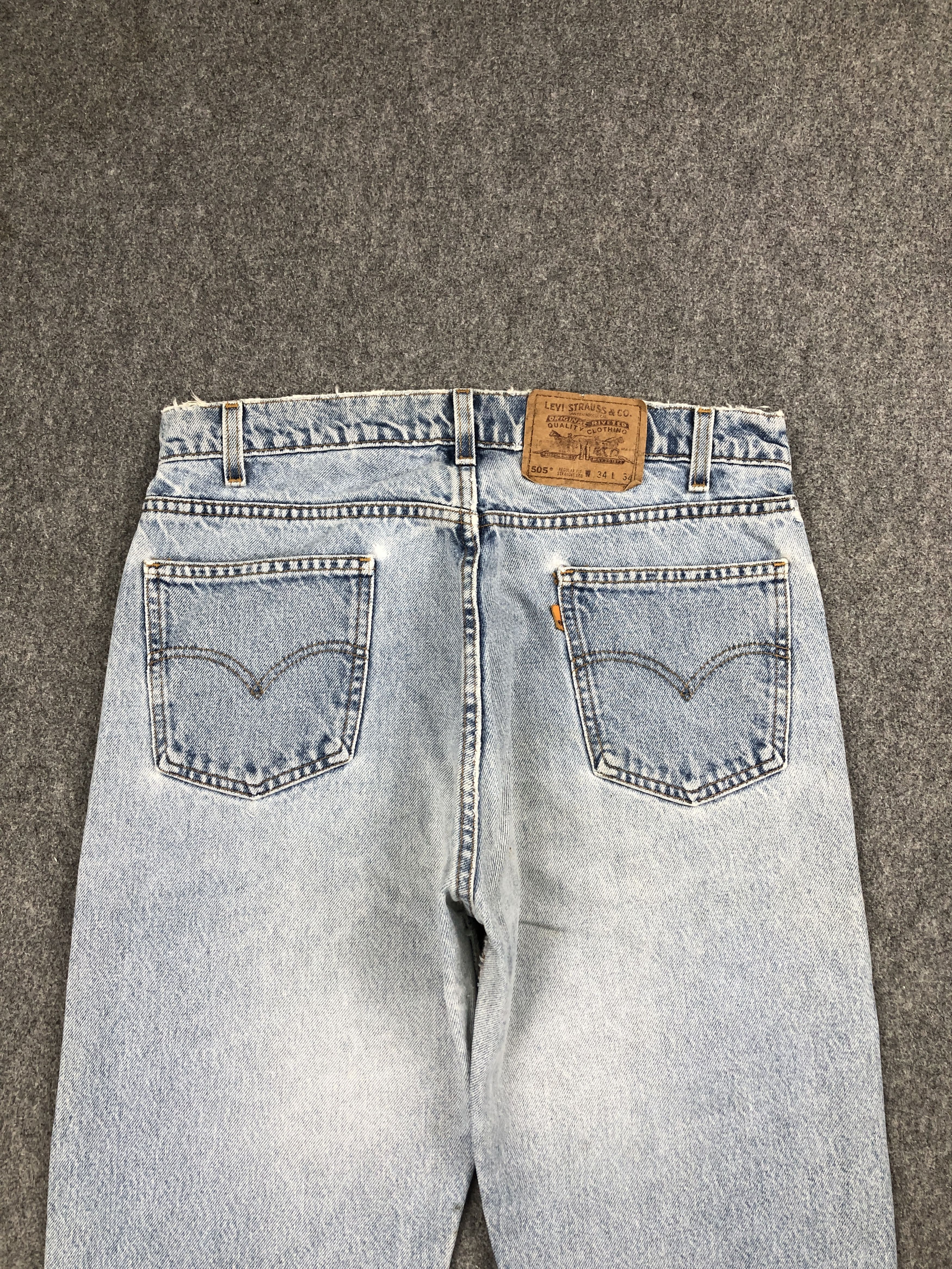 Levi's Vintage 90s Levi's 505 Orange Tabs Jeans DP2522 Size US 32 / EU 48 - 4 Thumbnail