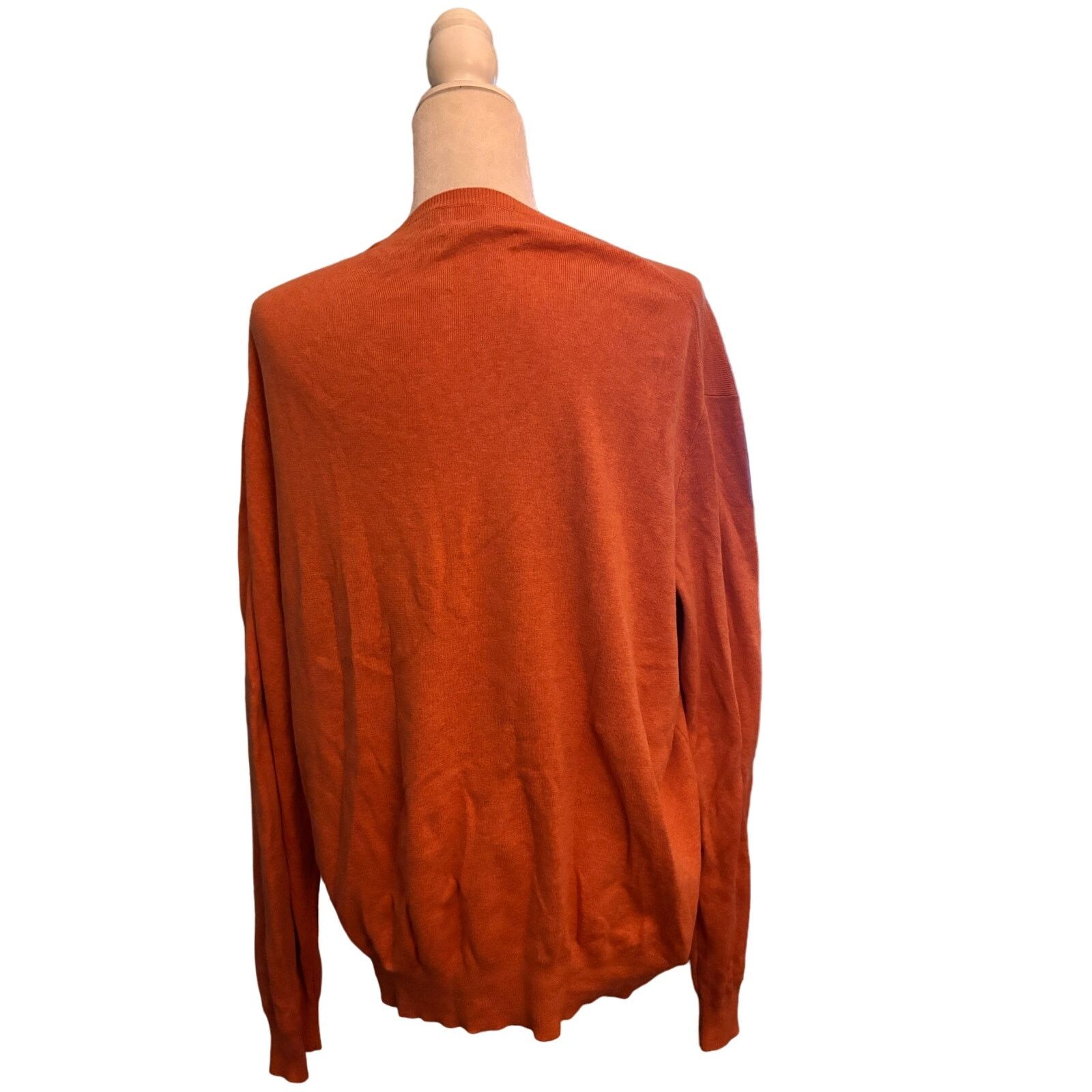 Polo Ralph Lauren Polo Ralph Lauren Sweater Mens XL Orange Pima Cotton V Neck Size US XL / EU 56 / 4 - 4 Thumbnail