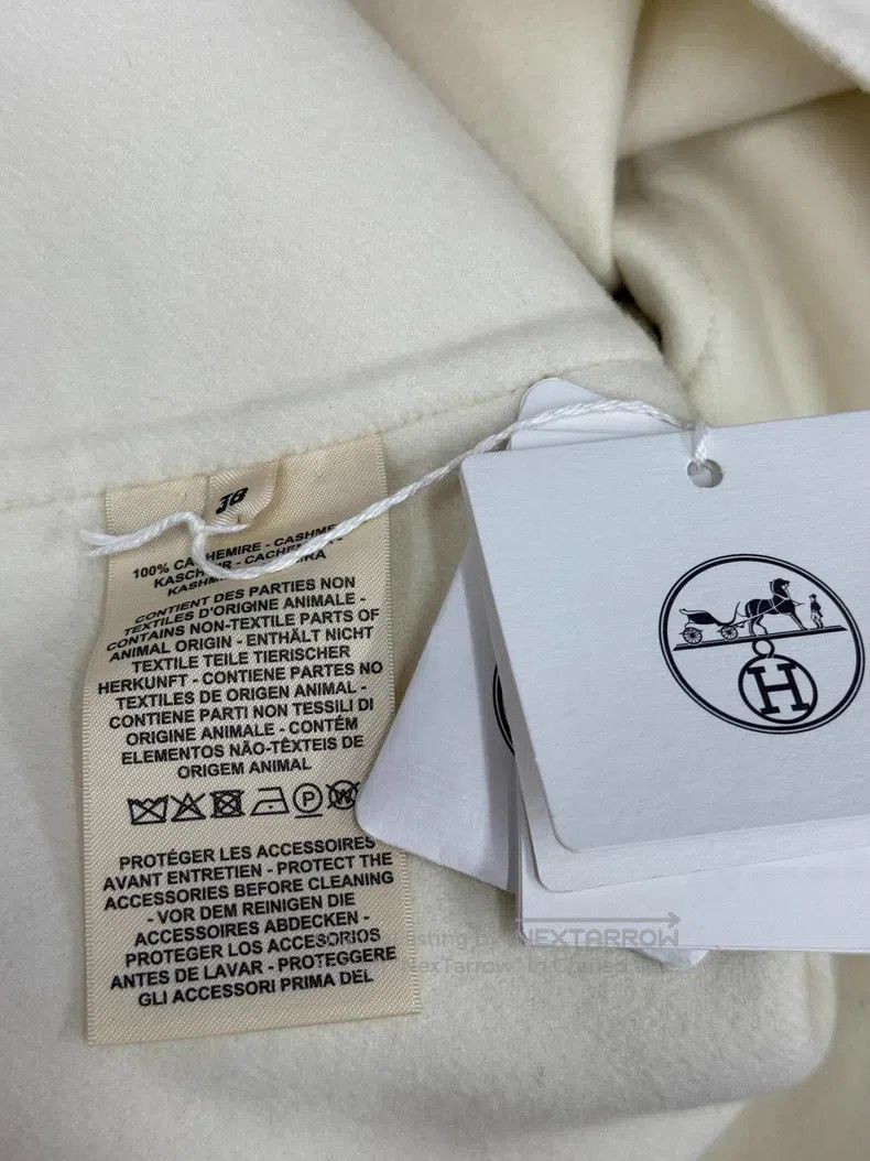 Hermes Hermes White Cashmere Coat for Fall-Winter 2023 Size XS / US 0-2 / IT 36-38 - 5 Thumbnail