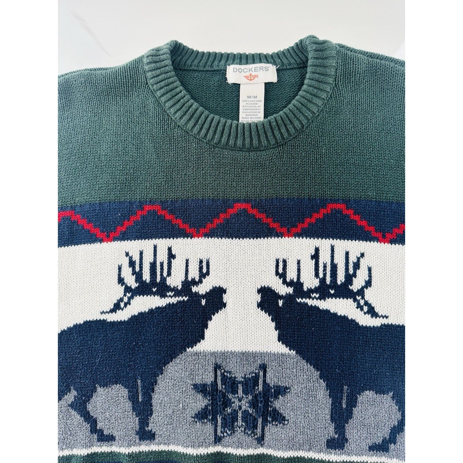 Dockers Vintage Dockers Mens Medium Christmas Sweater 100% Cotton Size US M / EU 48-50 / 2 - 2 Thumbnail