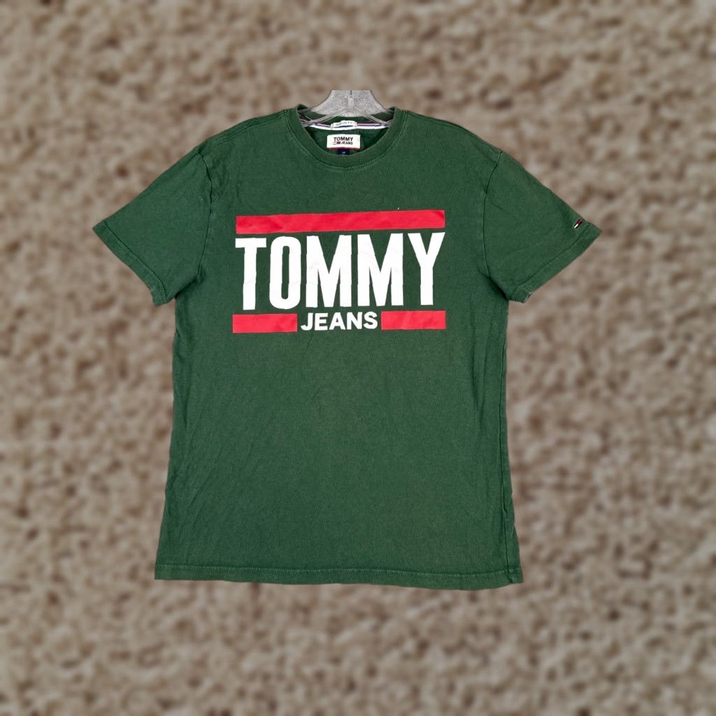 Tommy Hilfiger Tommy Hilfiger Jeans Shirt Adult Small Green Short Sleeve Crew Neck 100% Cotton Size US S / EU 44-46 / 1 - 1 Thumbnail