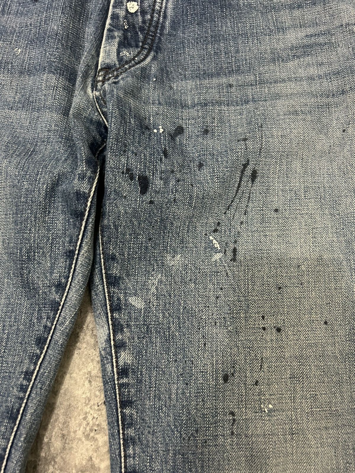 Alberto × Japanese Brand × Jean Vintage Alberto Paris Paint Selvedge Distressed jeans Size US 27 - 6 Thumbnail
