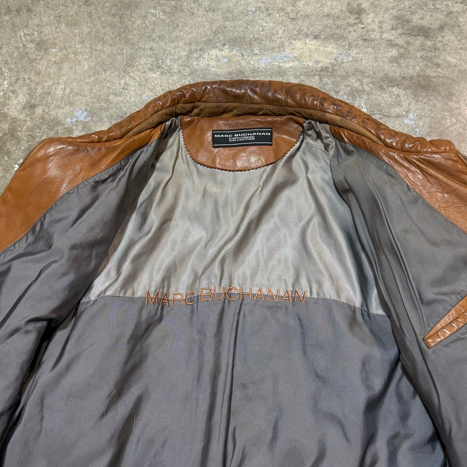 Marc Buchanan Marc Buchanan Pelle Pelle Wolf Embroidered Leather Jacket Size US XXL / EU 58 / 5 - 12 Thumbnail