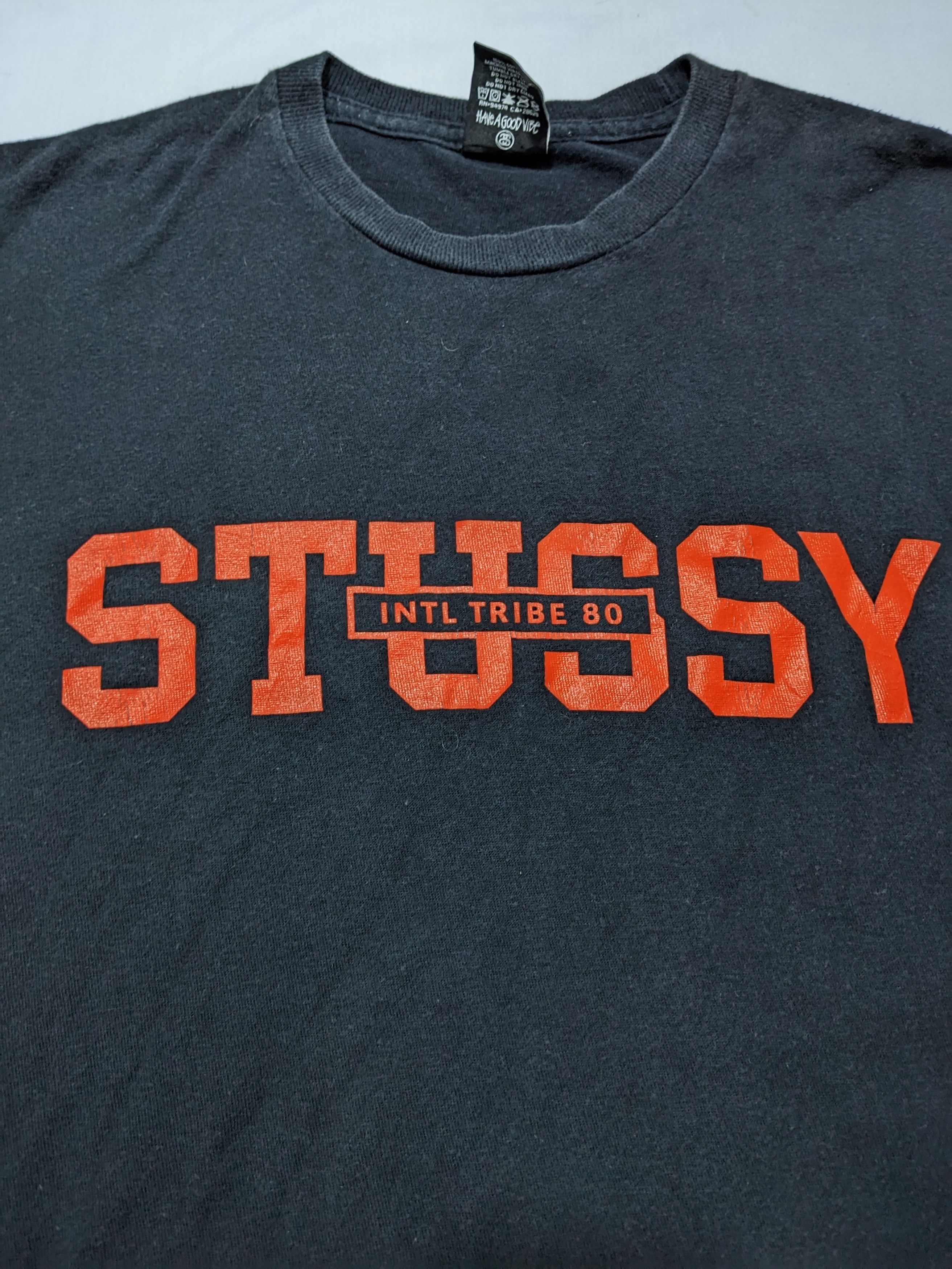 Stussy × Vintage Vintage Y2K Stussy International Tribe Backhit Black T Shirt Size US S / EU 44-46 / 1 - 3 Thumbnail