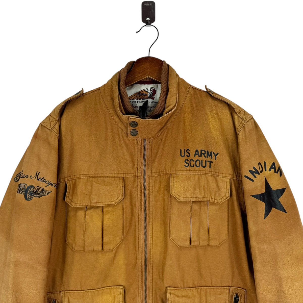 Indian Motorcycle 🔥🔥 VINTAGE INDIAN MOTORCYCLE US ARMY SCOUT BIKERS JACKET Size US L / EU 52-54 / 3 - 4 Thumbnail