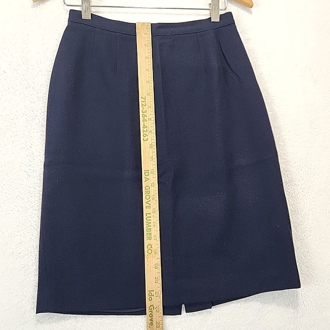 Vintage VINTAGE Unbranded Wool Women's Skirt 6P Pencil Knee-Length Dark Navy High Rise Lined Retro Y2K Mens Womens Girls Girls Size 28" / US 6 / IT 42 - 6 Thumbnail