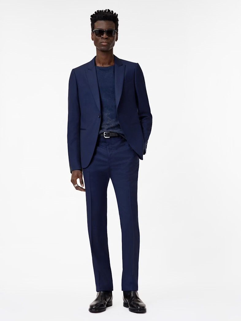 John Varvatos Blue suit. Pants and jacket. Medium Size 40R - 2 Thumbnail
