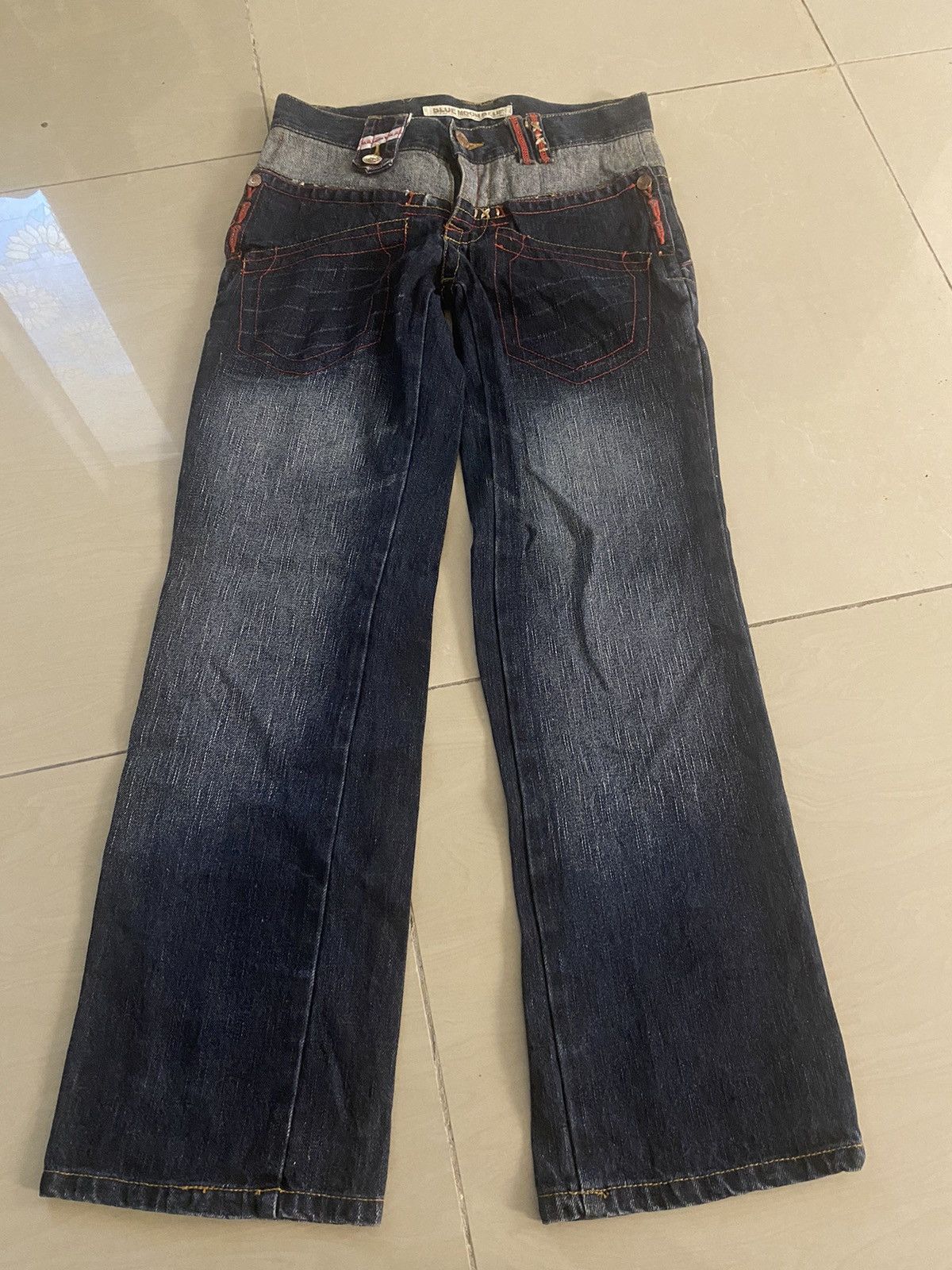 Japanese Brand × Vintage Blue Moon Blue Fatigue Surf Jeans Size US 29 - 1 Thumbnail