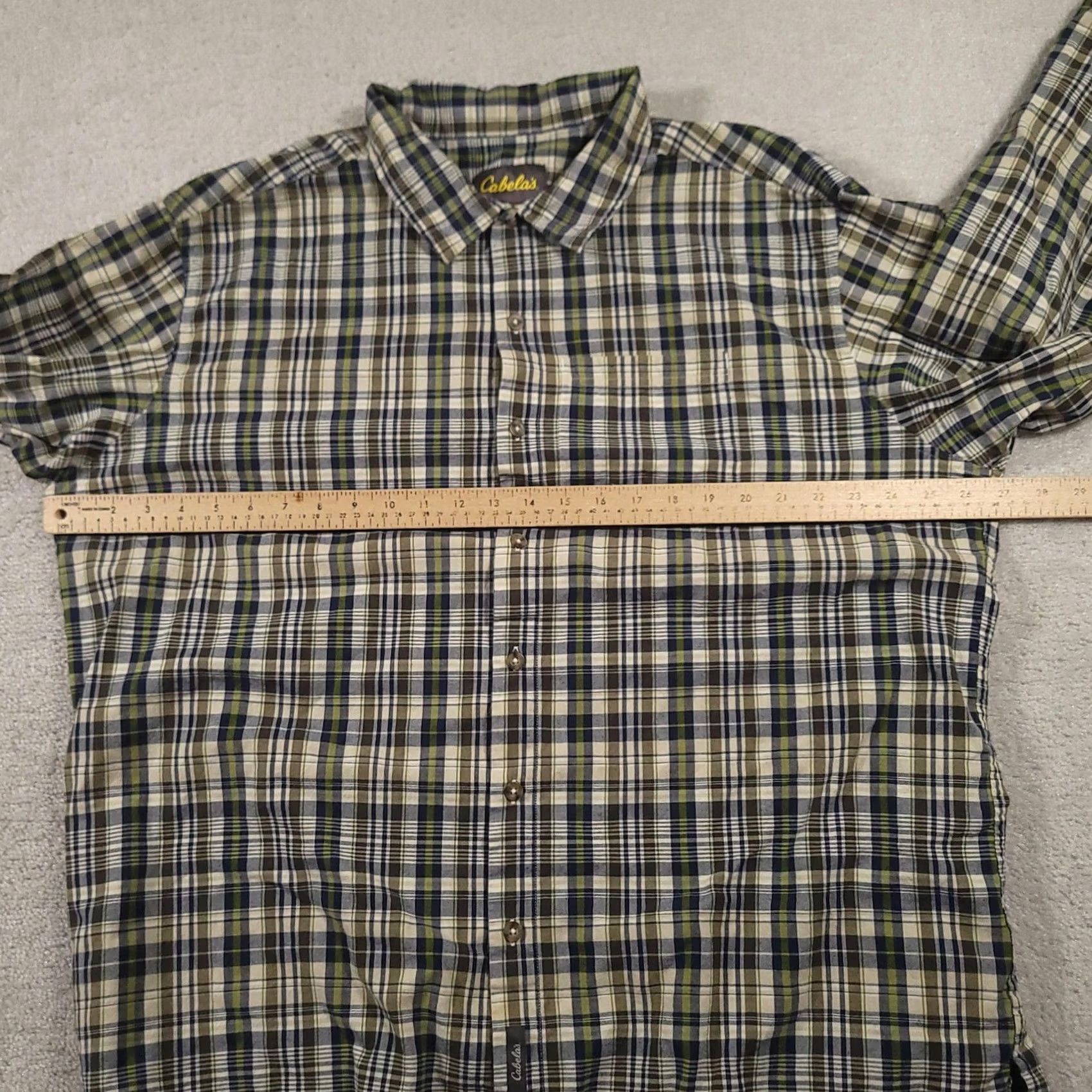 Vintage Cabela's Shirt Mens 2XL Plaid Green Blue Button-Down Long Sleeve Outdoor Casual Size US XXL / EU 58 / 5 - 4 Thumbnail