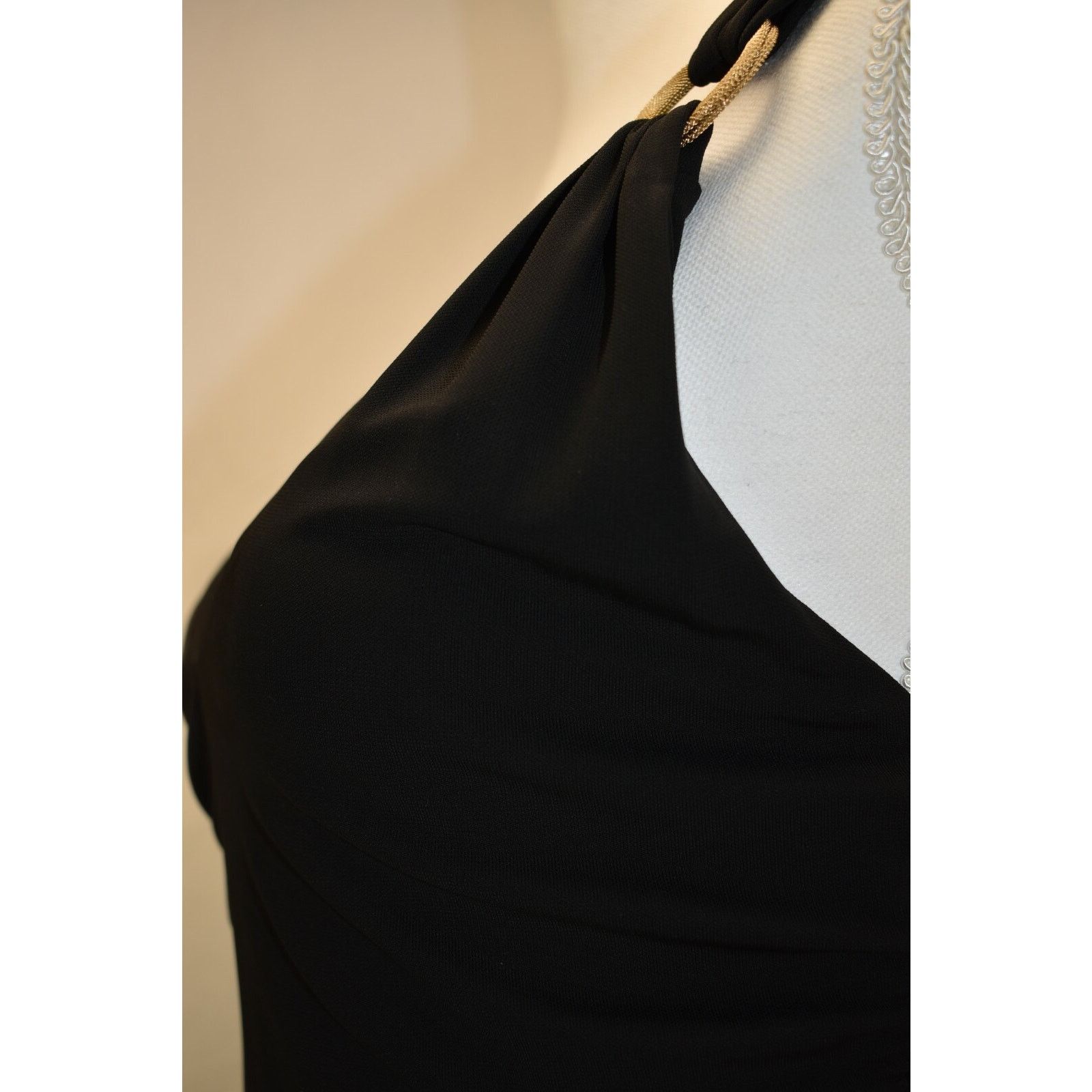 Versace VERSACE A55371 BLACK SILK GOLD RING DRESS BLOUSE TOP 42 IT Size L / US 10 / IT 46 - 6 Thumbnail