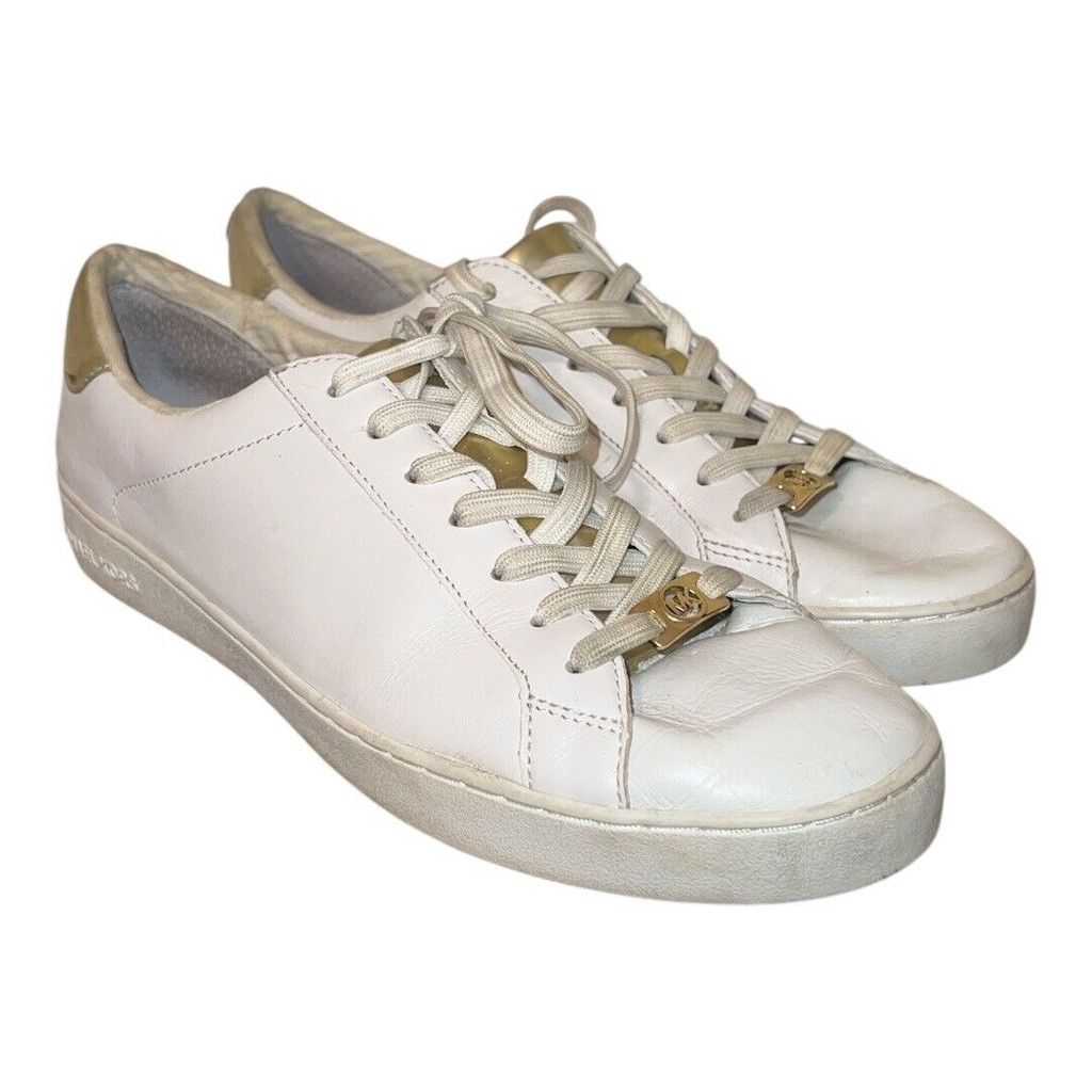 Michael Kors Michael Kors white and gold tennis shoes size 11 Size US 11 / IT 41 - 1 Thumbnail