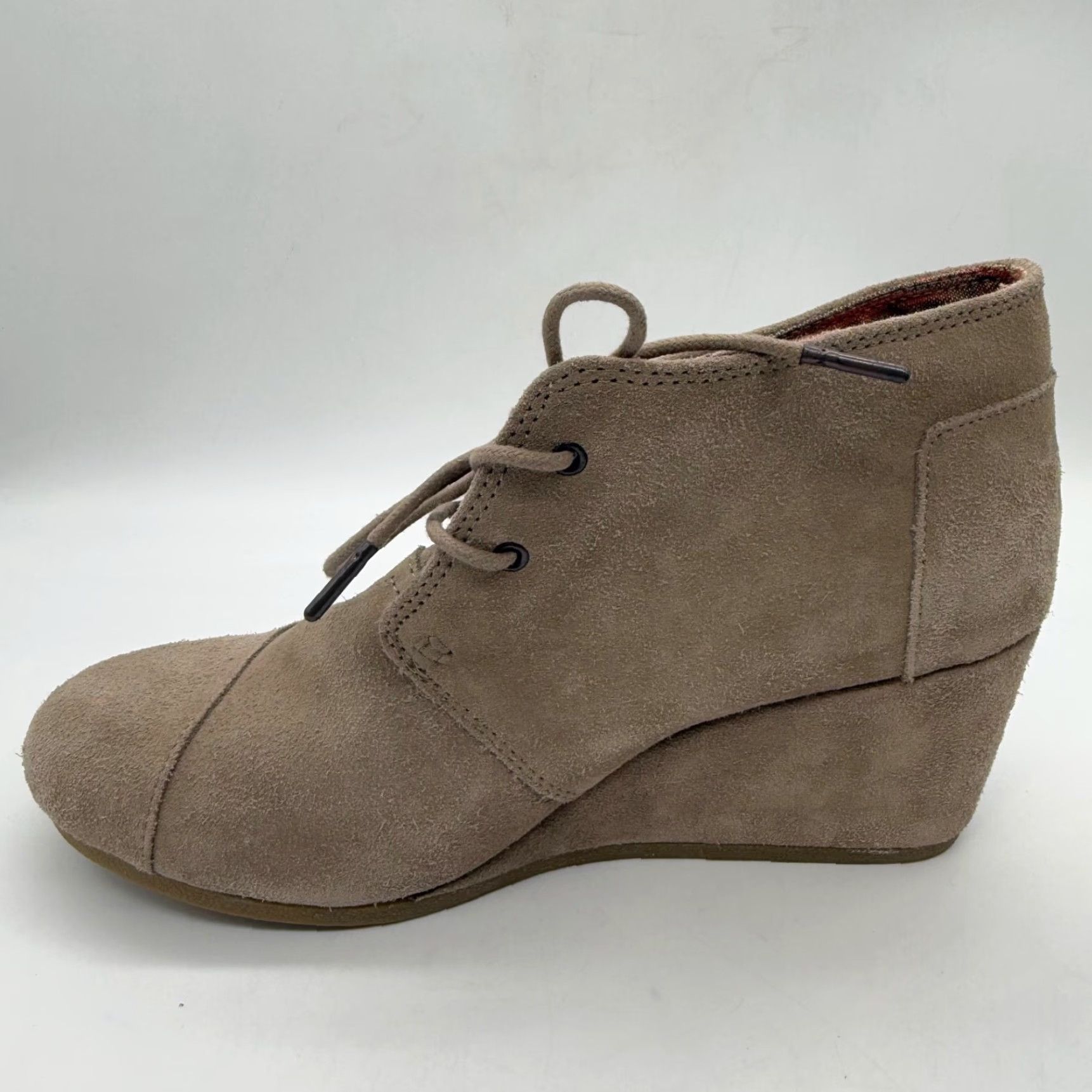 Toms TOMS Desert Bootie Womens Beige Suede Wedge Heel Ankle Boot Size 12 Lace Up Size US 12 / IT 42 - 7 Thumbnail
