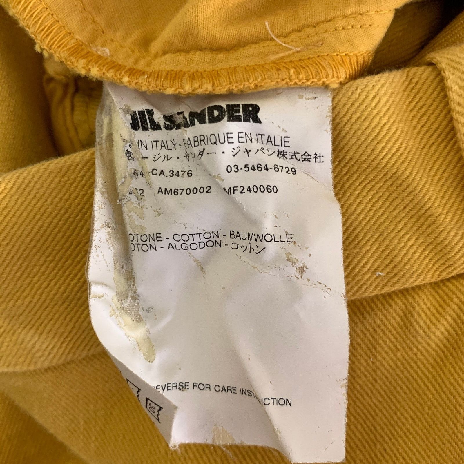 Jil Sander JIL SANDER Size 33 Yellow Cotton Denim Pants Size US 33 - 5 Thumbnail