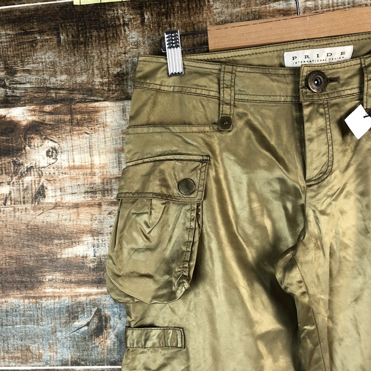 Japanese Brand Pride Brown Cargo utility Multipocket Pants #A2532 Size 27" / US 4 / IT 40 - 7 Thumbnail
