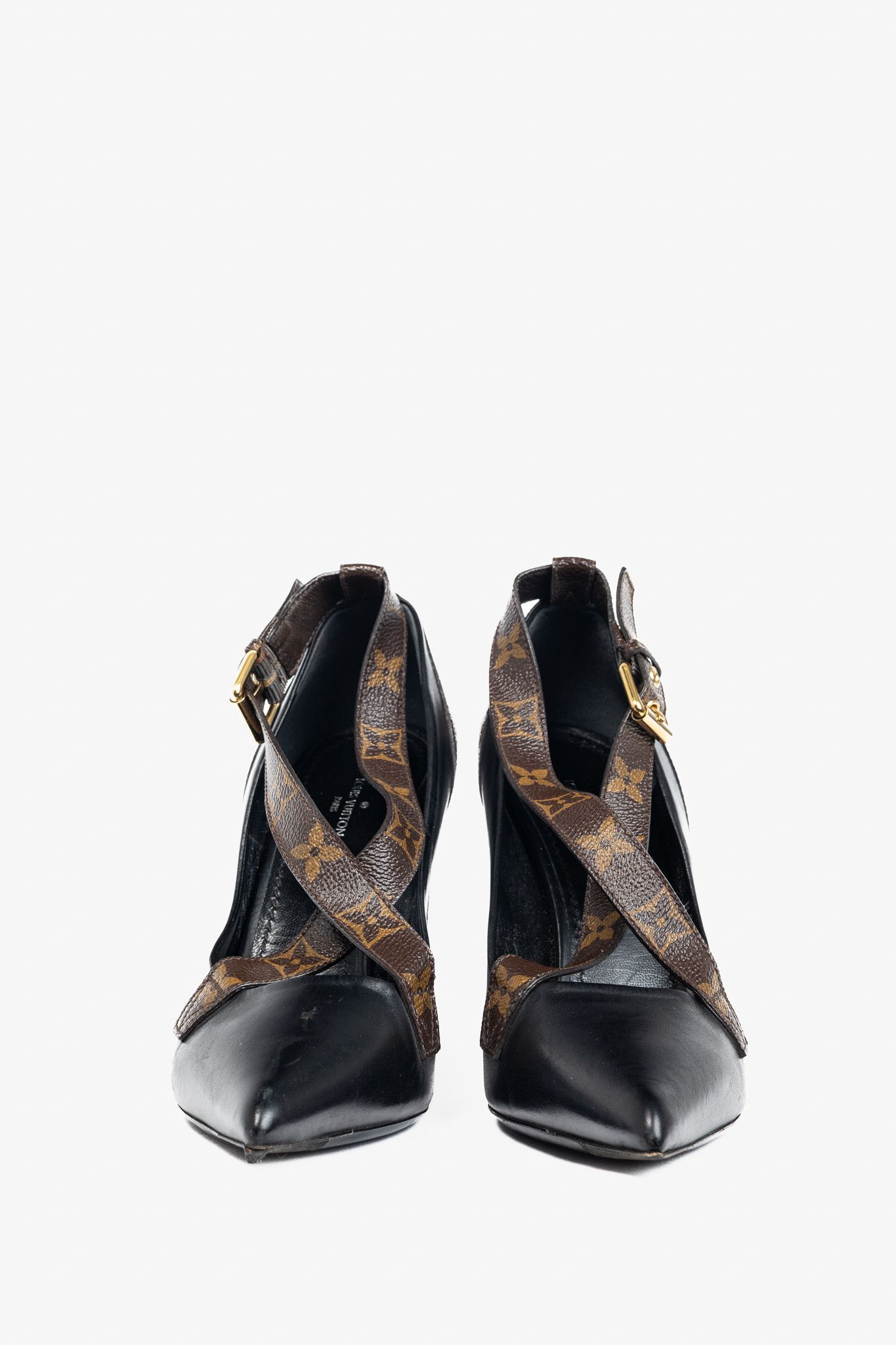 Louis Vuitton Louis Vuitton Matchmake Leather & Monogram Crossover Pumps Size US 8 / IT 38 - 2 Thumbnail