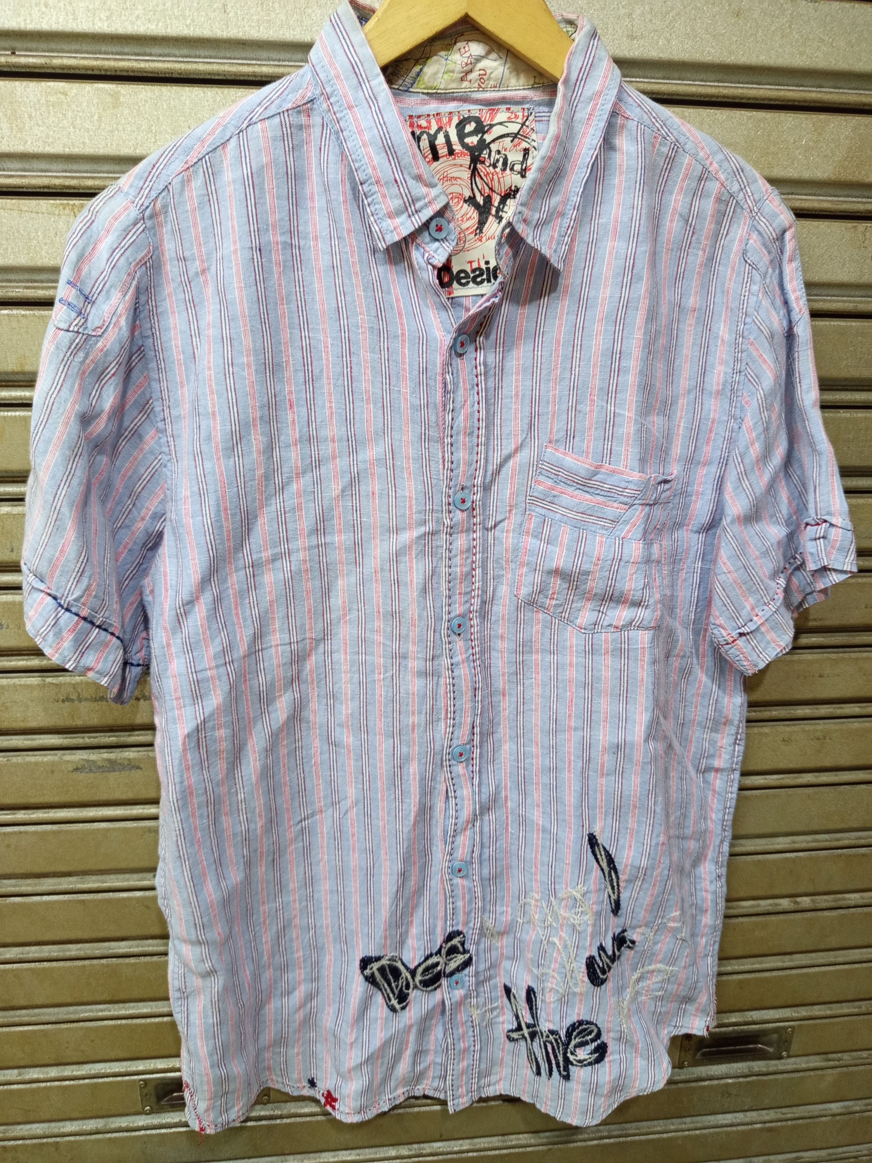 Desigual Desigual Striped Linen Shirt Size US M / EU 48-50 / 2 - 2 Thumbnail