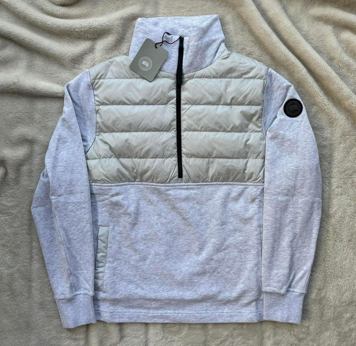 image of Canada Goose Muskoka Grey Pullover Black Label Badge, Men's (Size Small)