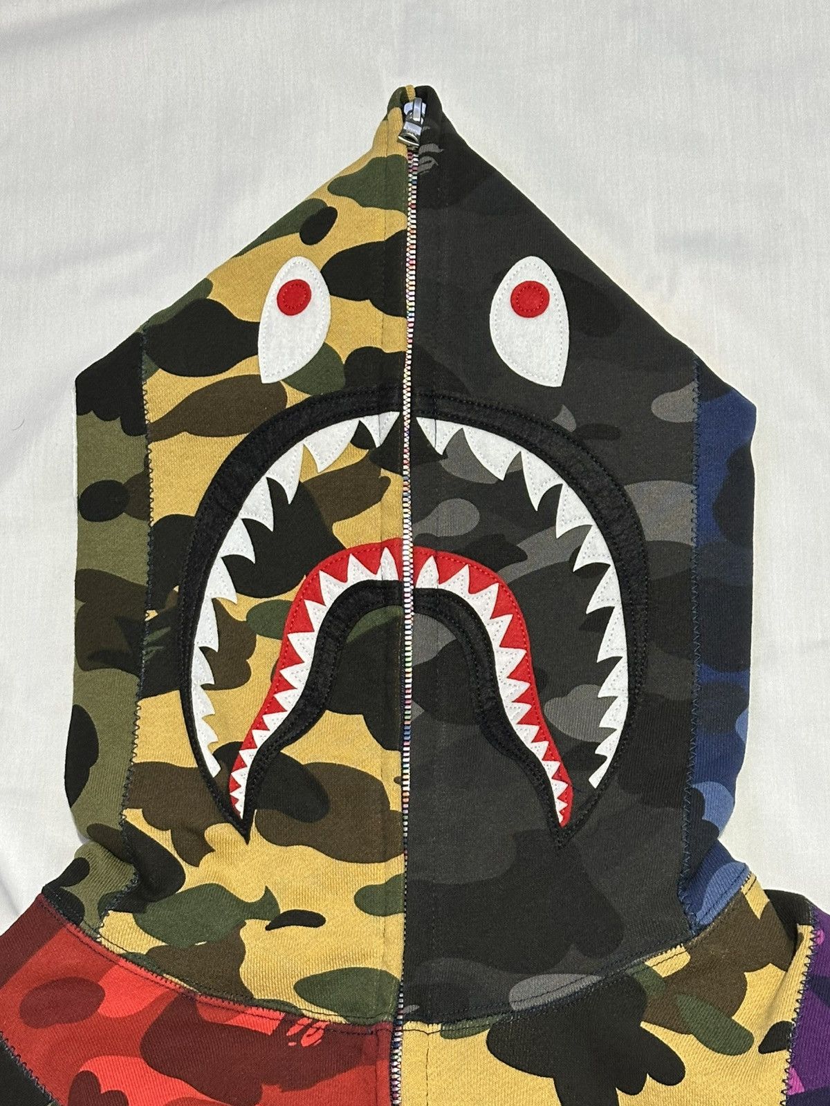 Bape BAPE Multicolor Mix Crazy Camo Shark Full Zip Hoodie Size US XL / EU 56 / 4 - 6 Thumbnail