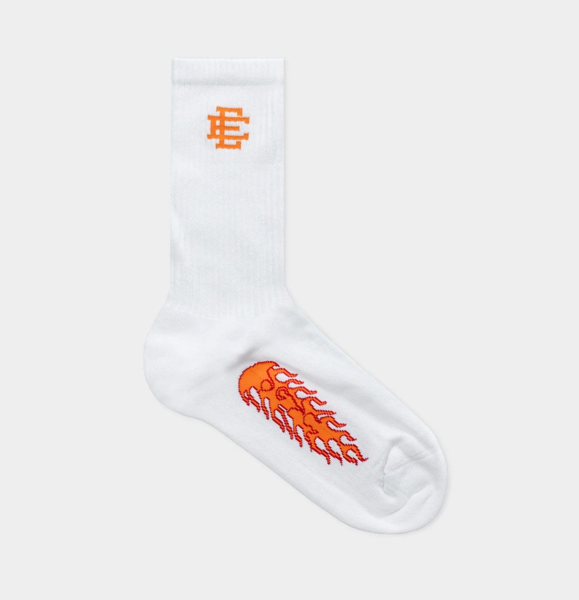 Eric Emanuel Eric Emanuel white w orange EE flames socks 3-pack Size ONE SIZE - 1 Thumbnail