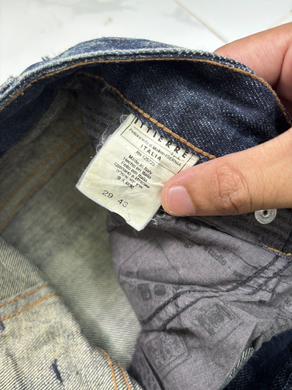 If Six Was Nine × John Galliano Vintage Galliano Patchwork Distressed Denim Jeans Letters Size US 32 / EU 48 - 13 Thumbnail