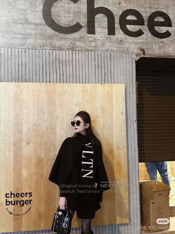 Valentino Lettered Cloak Coat.