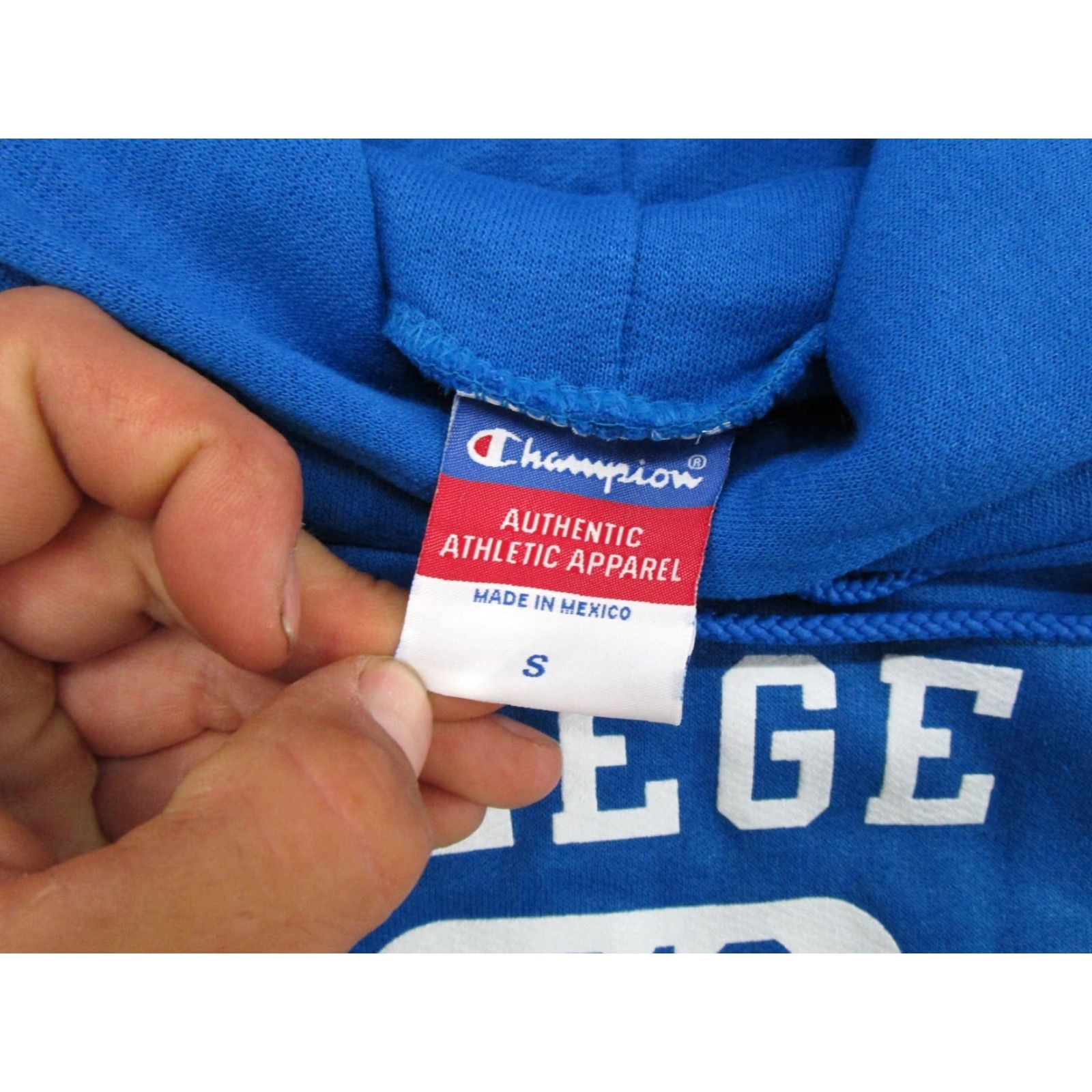 Champion Champion College Blue Sweatshirt S - Hooded, Pullover, Long Sleeve, NCAA, All Seasons, Men, College of St. Scholastica Shirt Size US S / EU 44-46 / 1 - 3 Thumbnail