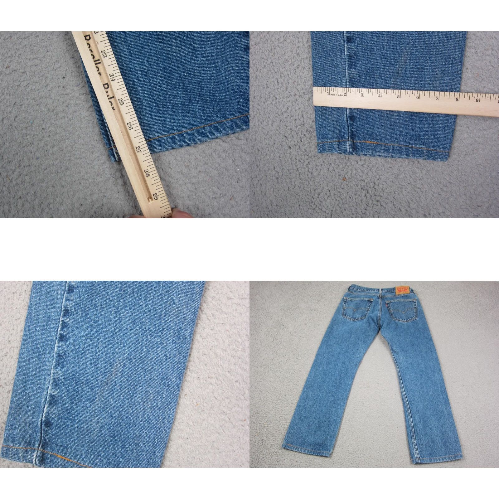Levi's Levi's 505 Jeans Mens 32x27 Blue Medium Wash Straight Denim Regular Zipper Button Pocket 90s Vintage? No Size US 32 / EU 48 - 9 Thumbnail