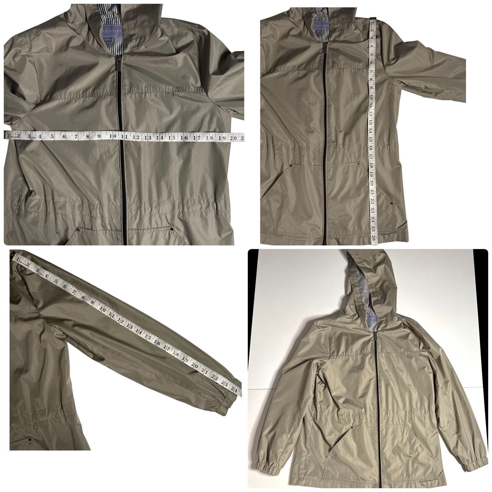 Other Laura Scott Women’s Hooded Windbreaker Zip Jacket – Beige Size S / US 4 / IT 40 - 15 Thumbnail