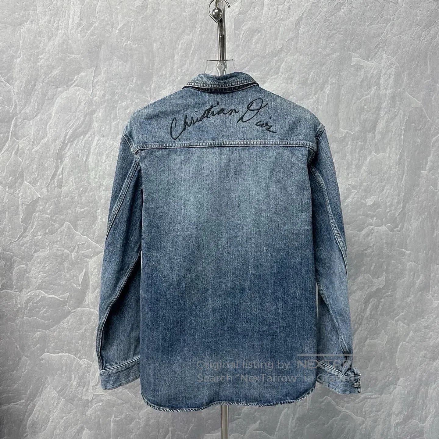 Dior dior embroidered denim shirt jacket. Size L / US 10 / IT 46 - 4 Thumbnail