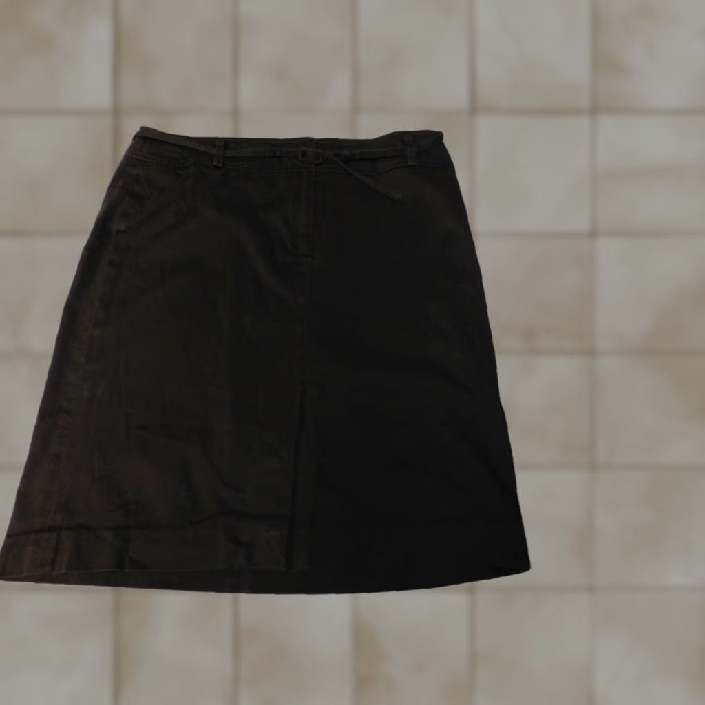 Loft LOFT Ann Taylor Skirt A-Line Knee Length Brown 8 Womens Casual Knit Cotton Zipper Size 30" / US 8 / IT 44 - 1 Thumbnail