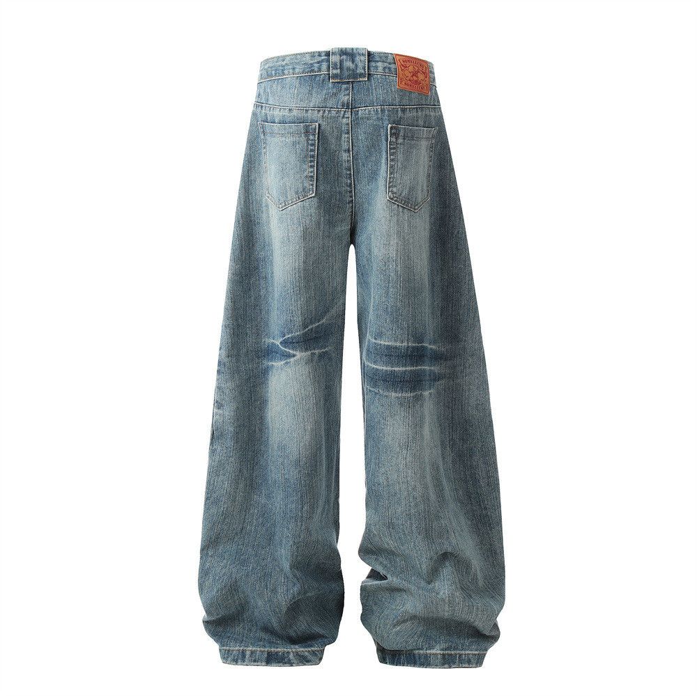 Japanese Brand × Jean Men's American street tie-dye patchwork distressed jeans Size US 32 / EU 48 - 3 Thumbnail