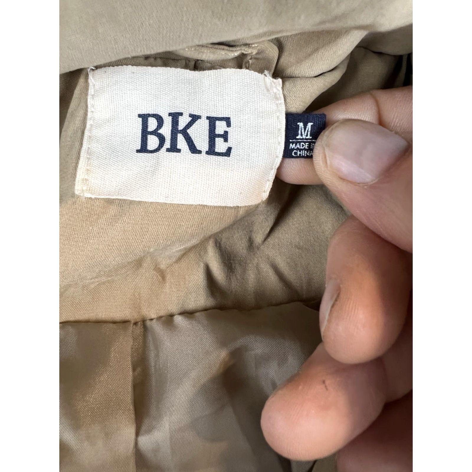 Vintage BKE Windbreaker Jacket Womens M Beige Hooded Preppy, Regular, Fall Spring Winter, Casual Coat, Buckle, Women, Windbreaker, Jacket, Hooded, Beige, M Size M / US 6-8 / IT 42-44 - 5 Thumbnail