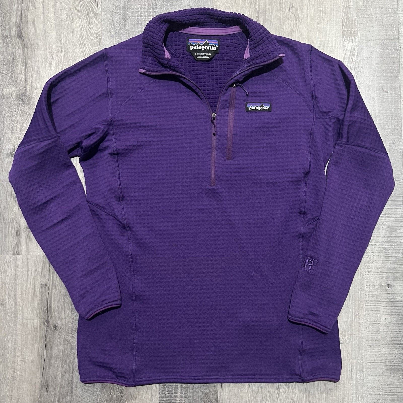 Patagonia Patagonia L Purple Waffle Grid Fleece 1/4 Zip Polartec Hike Size L / US 10 / IT 46 - 1 Thumbnail