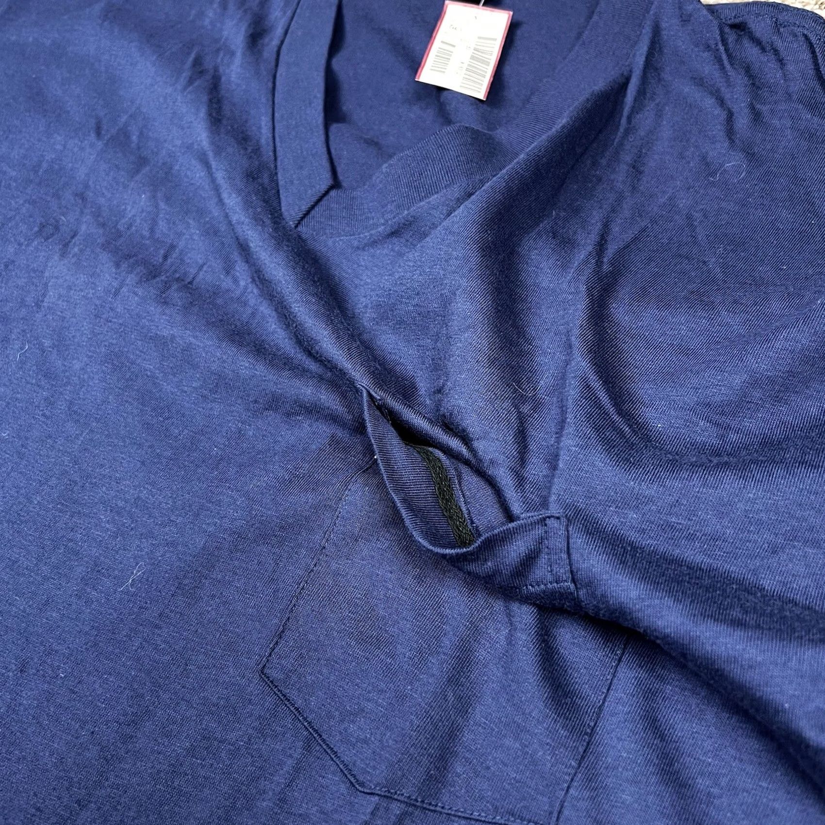 Sears VINTAGE The Mens Store T-Shirt Blue 90s Selvedge Pocket V-Neck XL Tall Big & Tall Mens Shirts Size US XL / EU 56 / 4 - 5 Thumbnail