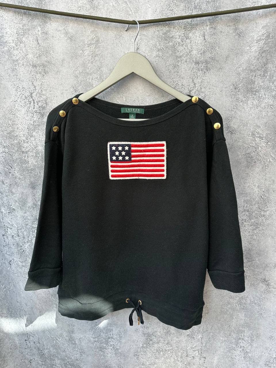 Lauren Ralph Lauren Lauren Ralph Lauren USA FLAG Sweatshirt Black Jumper Size M / US 6-8 / IT 42-44 - 1 Thumbnail