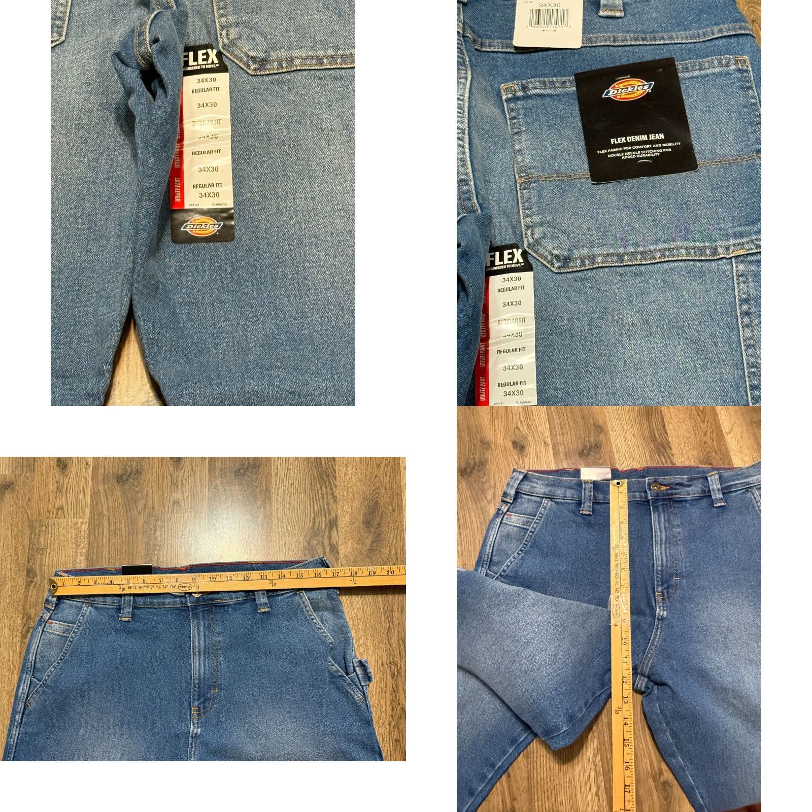 Dickies Dickies Jeans Men's Size 34 Blue Denim Straight Leg Mid Rise Medium Wash NWT Size US 34 / EU 50 - 9 Thumbnail