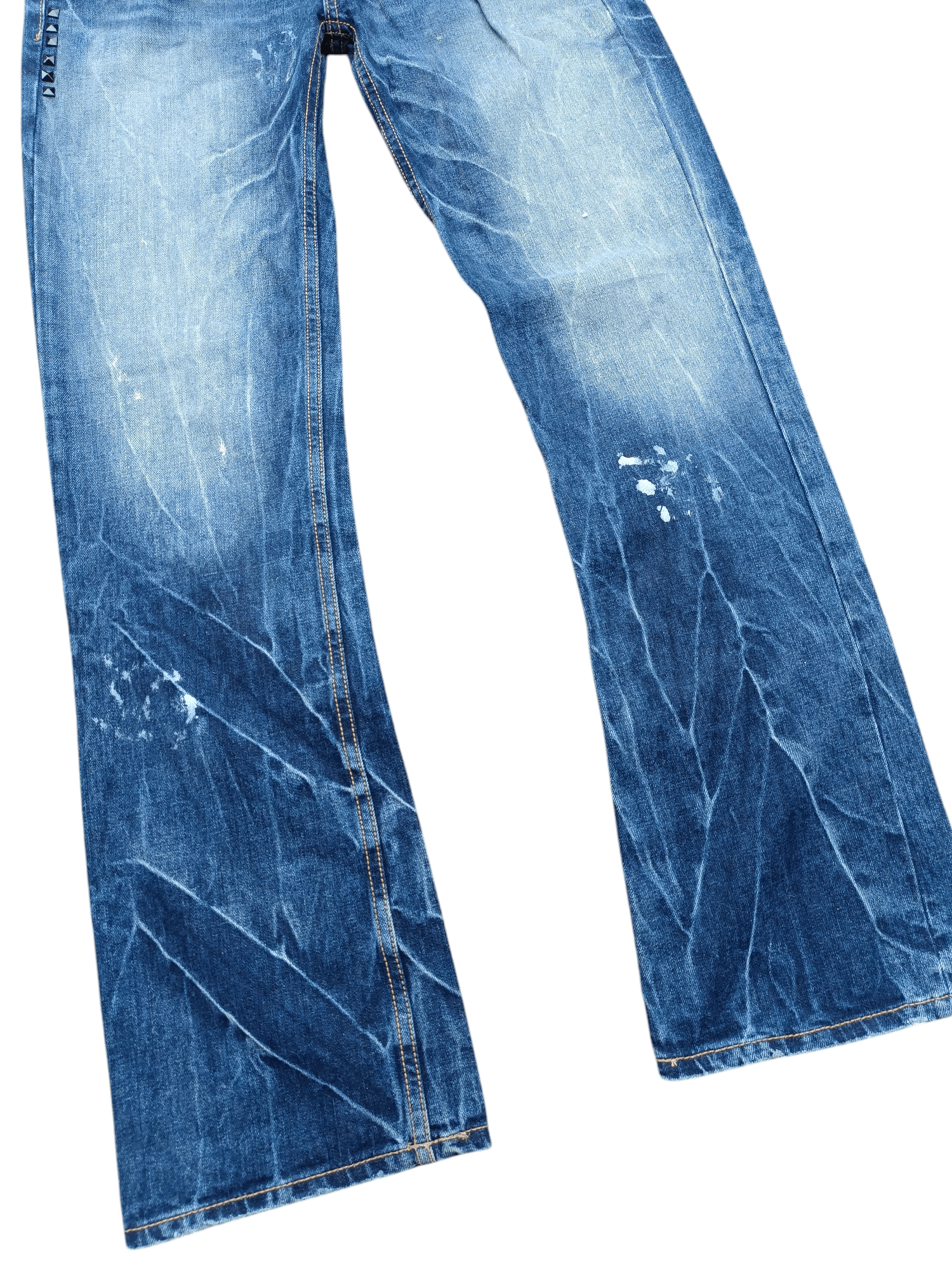 If Six Was Nine × Japanese Brand × Le Grande Bleu (L.G.B.) Vintage Japanese Brand Xfrm Stud Flared Rare Design Jeans Size US 35 - 16 Thumbnail