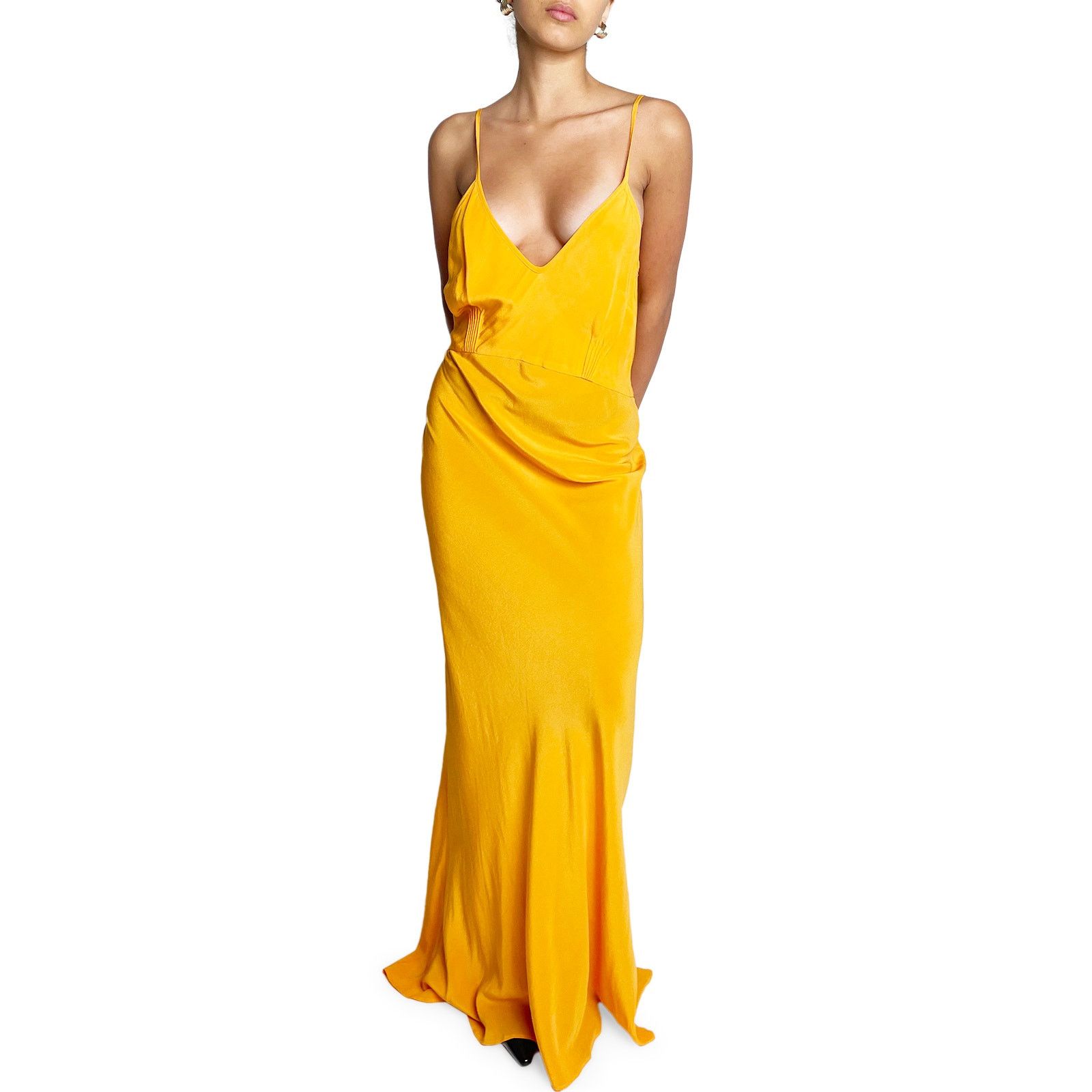 Bassike Orange silk dress Size M / US 6-8 / IT 42-44 - 2 Thumbnail