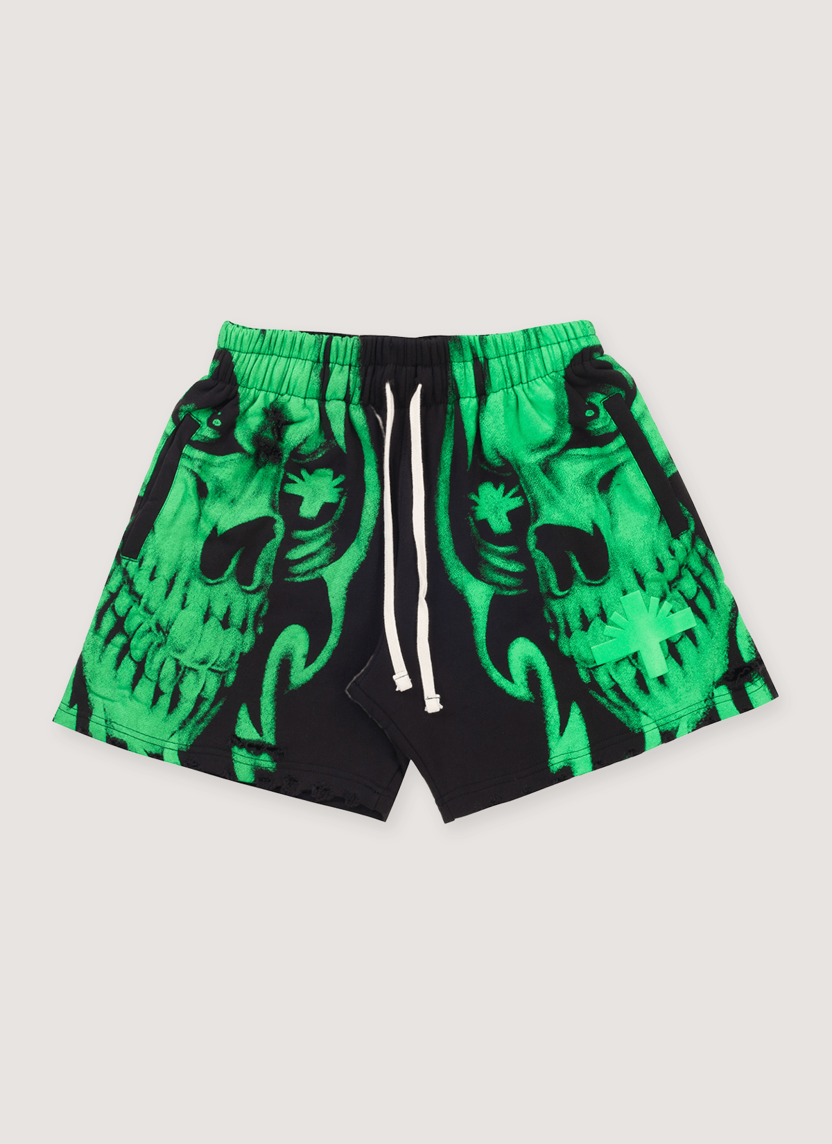 Vertabrae Skull Face Shorts Black Green Size US 30 / EU 46 - 1 Thumbnail