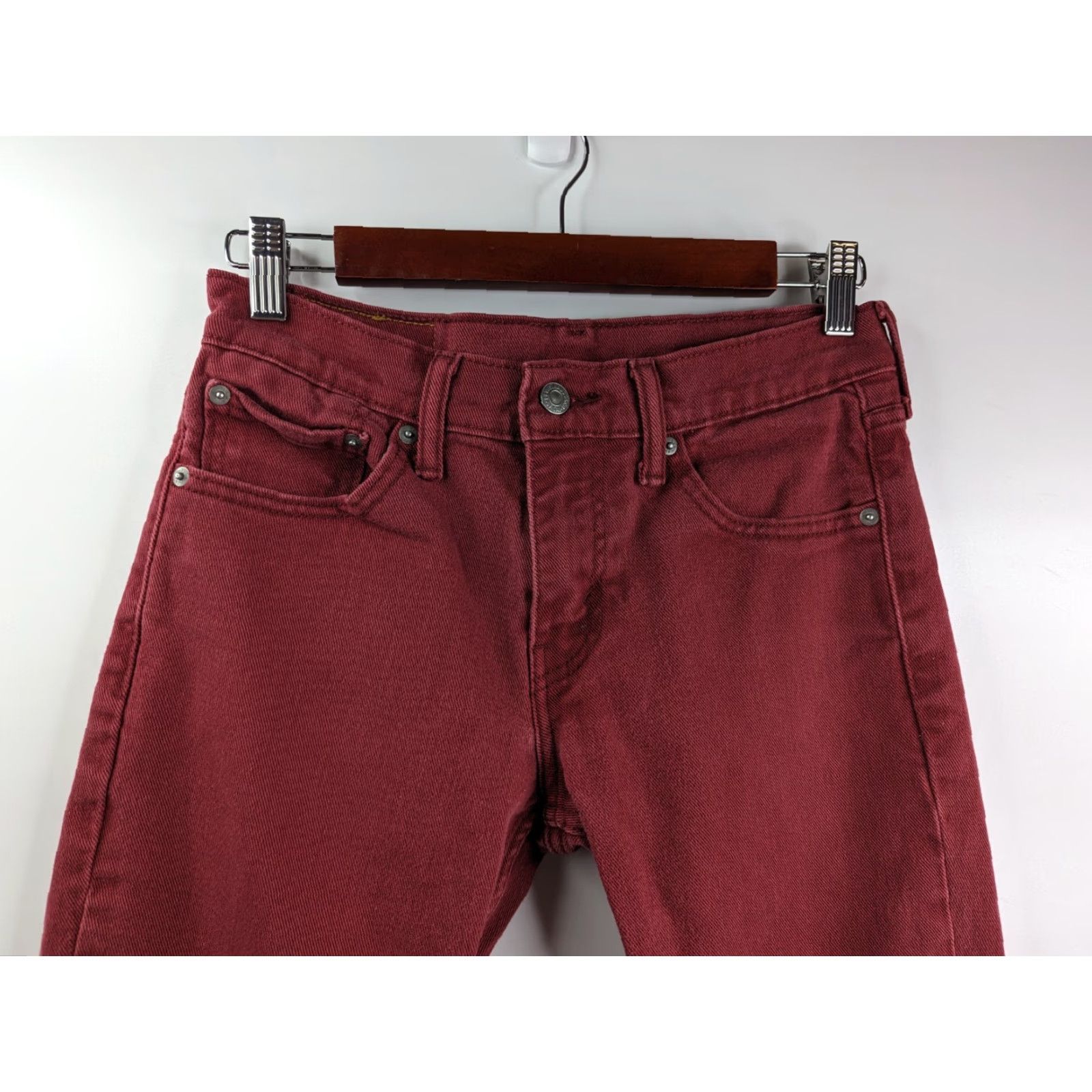 Levi's Levi's 511 Jeans Slim Skinny 29x30 Men Denim Red 5 Pocket Zip Pocket Stretch 90s Vintage No - Mens Size US 29 - 2 Thumbnail